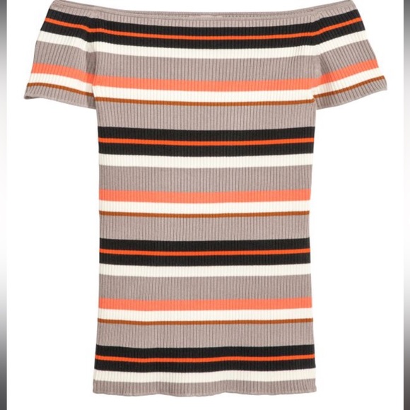 H&M Off-the-shoulder top - Mole/Striped EUC. - Picture 6 of 17